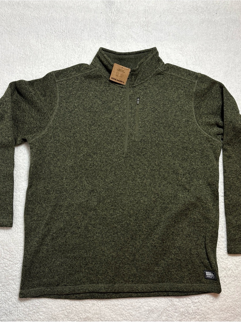 NWT Eddie Bauer Men's Radiator Fleece 1/4 Zip Pullover Hunter Green XL Jacket